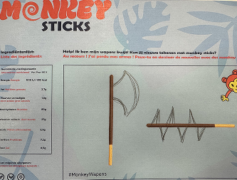 Tweede inzending van getekende Monkey Stick wapens