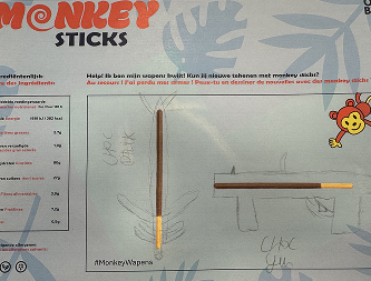 Derde inzending van getekende Monkey Stick wapens